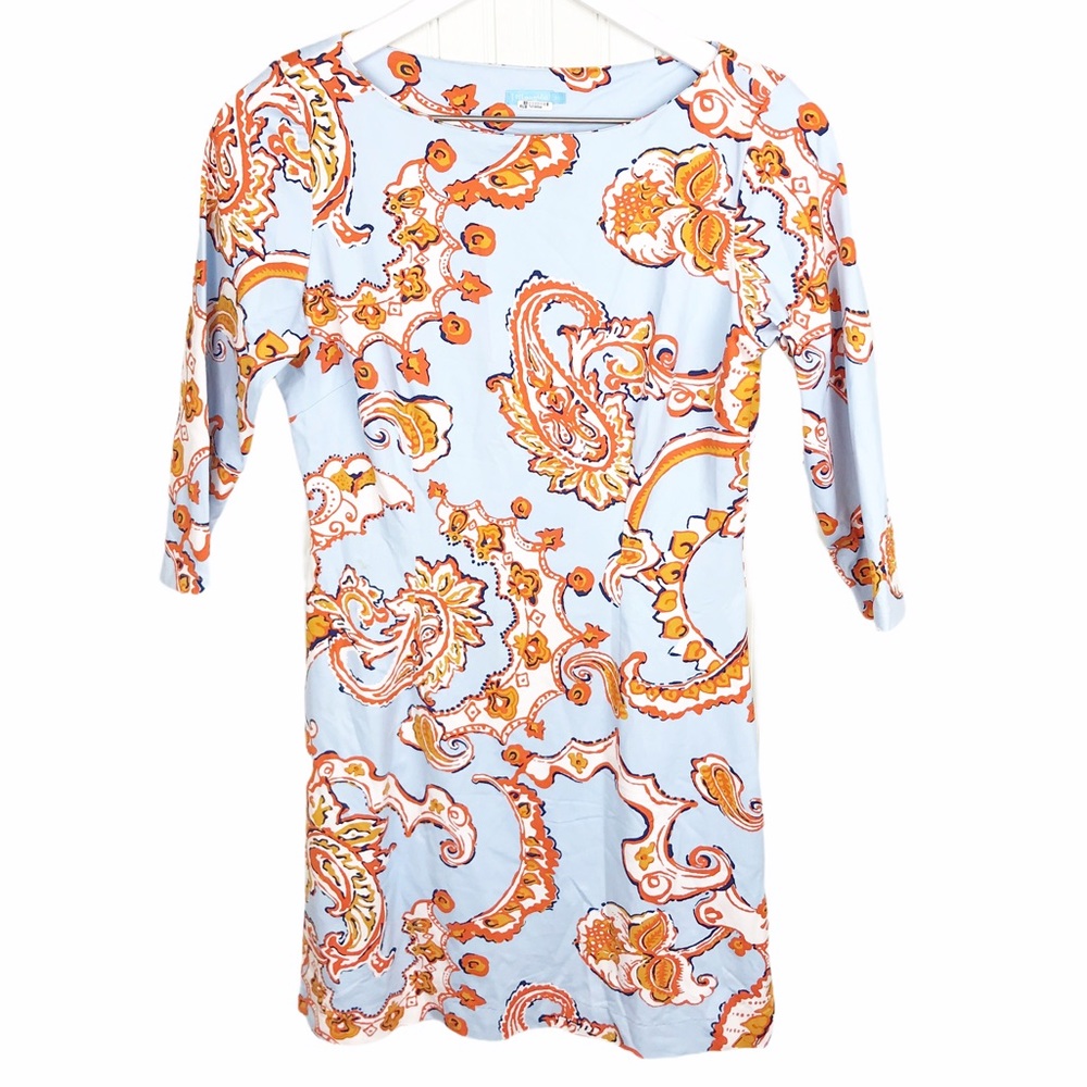 J. McLaughlin Seaside Paisley Stretch Midi Dress
